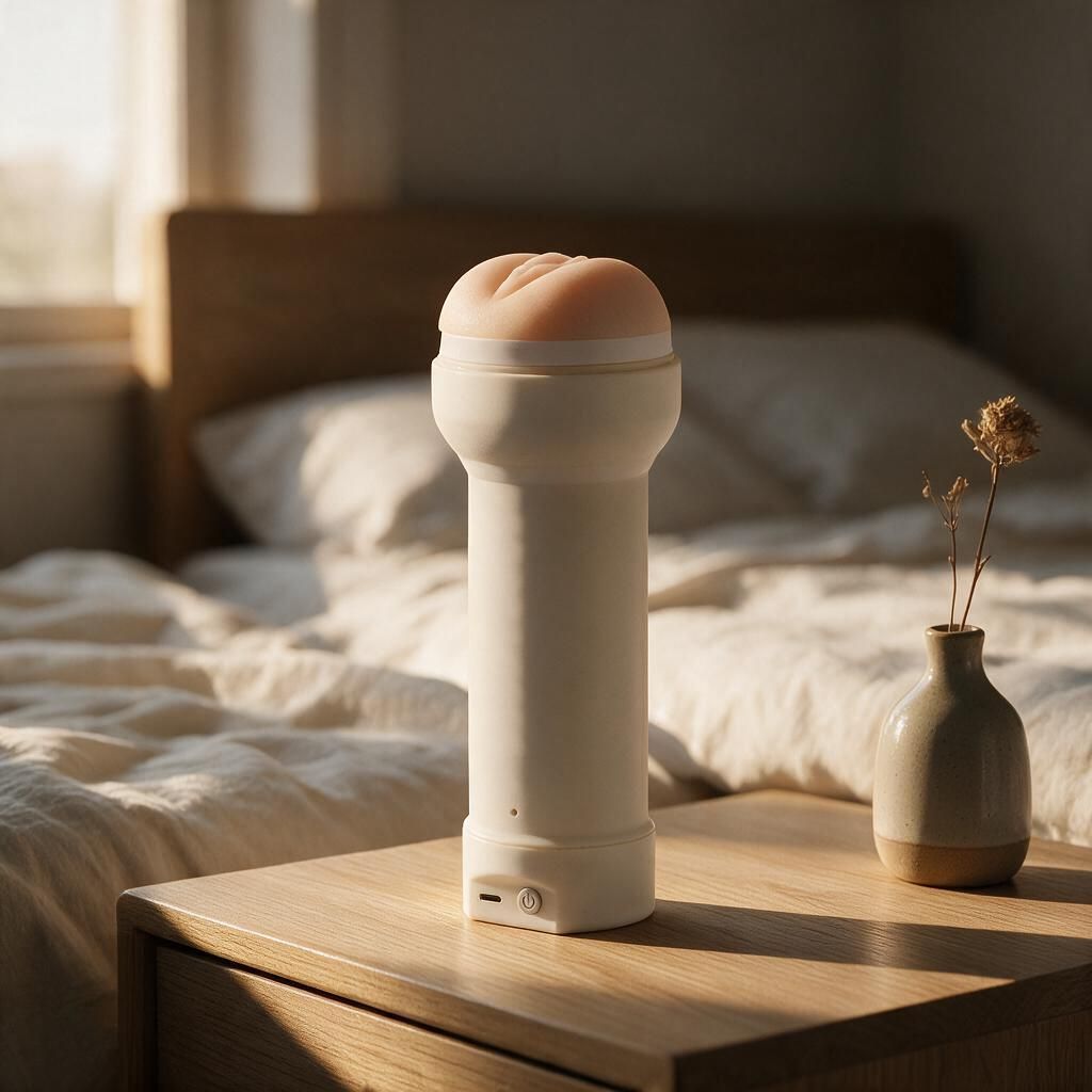 SynKink F on an oak bedside table in warm evening light